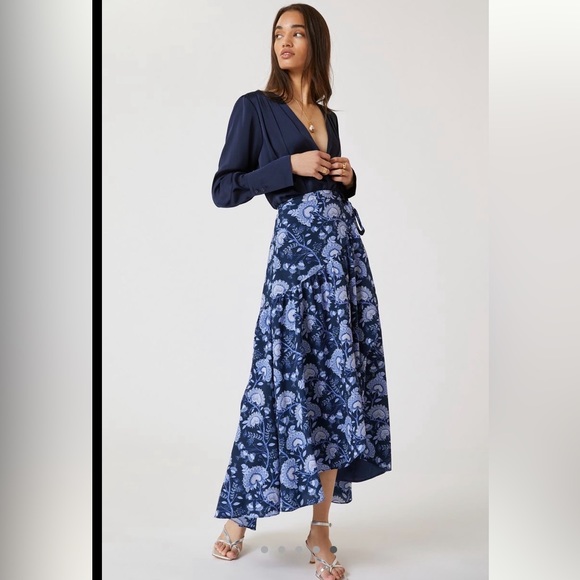 HUTCH PRINTED WRAP MAXI SKIRT